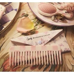 Goody x MacKenzie-Childs Wide Tooth Comb & Butterfly Travel Case Set Pink New